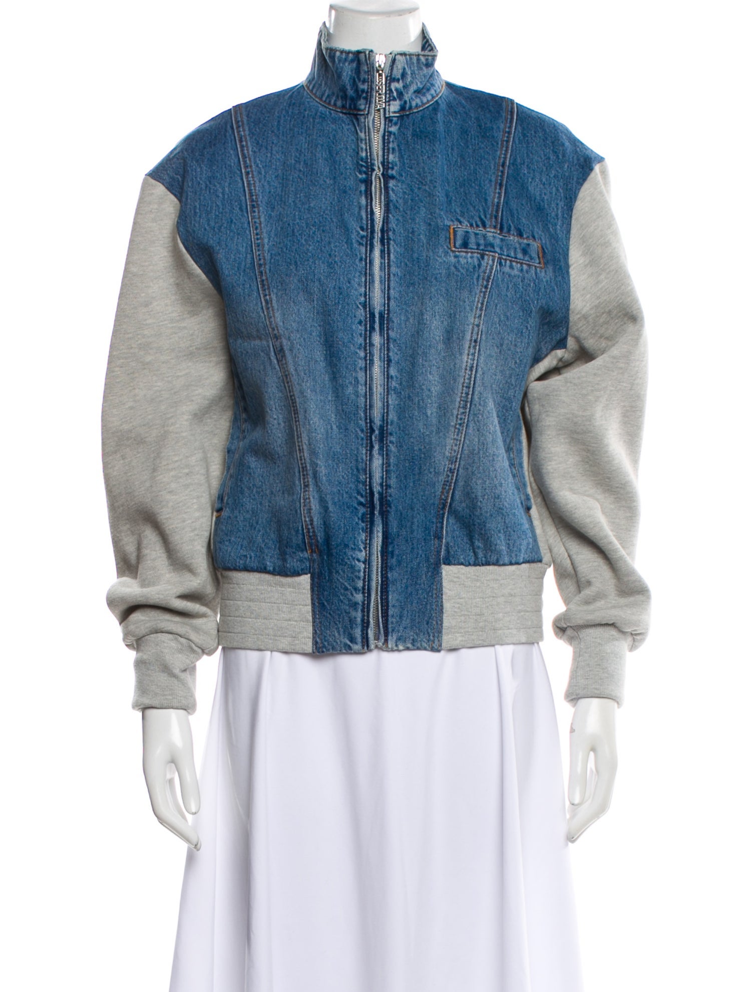 SER.O.YA Colorblock Pattern Denim Jacket