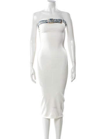 Pre-owned Ser.o.ya Nylon Midi Length Dress In White