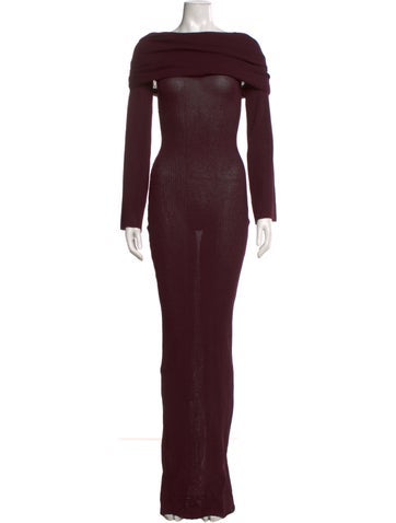 Pre-owned Ser.o.ya Cowl Neck Long Dress In Burgundy