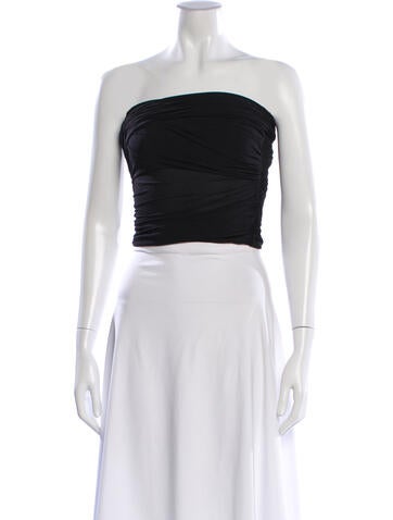 Pre-owned Ser.o.ya Strapless Crop Top In Black