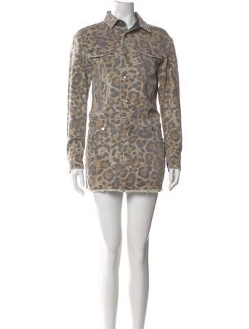 Pre-owned Ser.o.ya Animal Print Mini Dress In Neutral