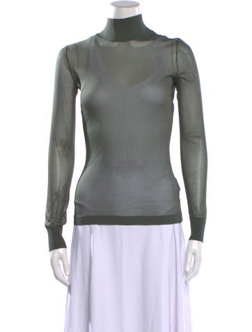 Pre-owned Ser.o.ya Turtleneck Long Sleeve Top In Green