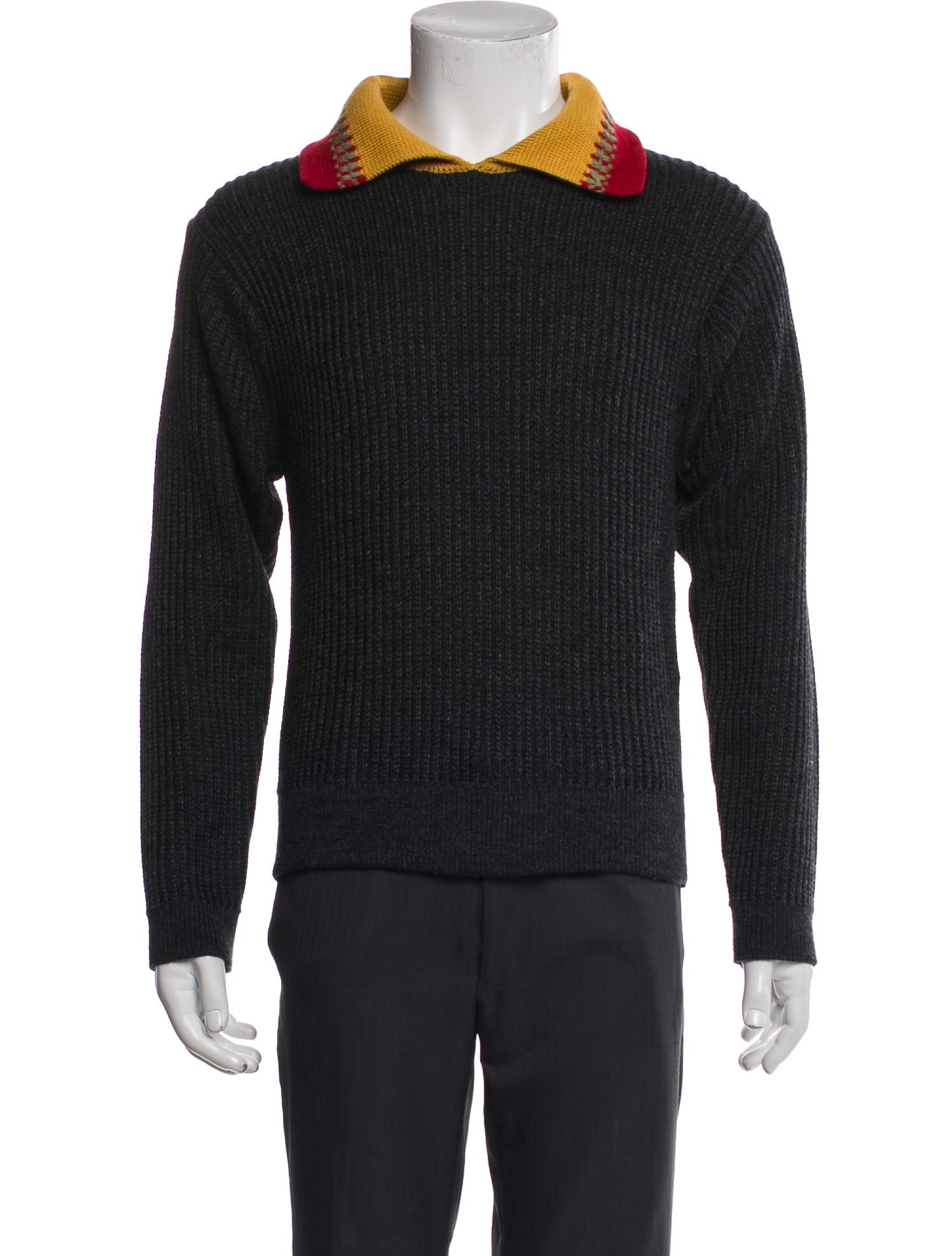 Sasquatchfabrix. Wool Collar Polo Sweater