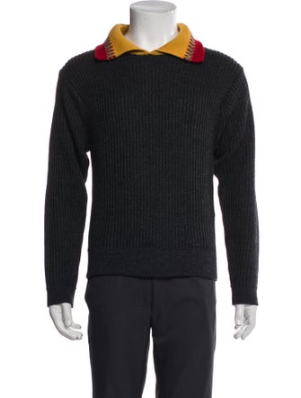 Sasquatchfabrix. Wool Collar Polo Sweater