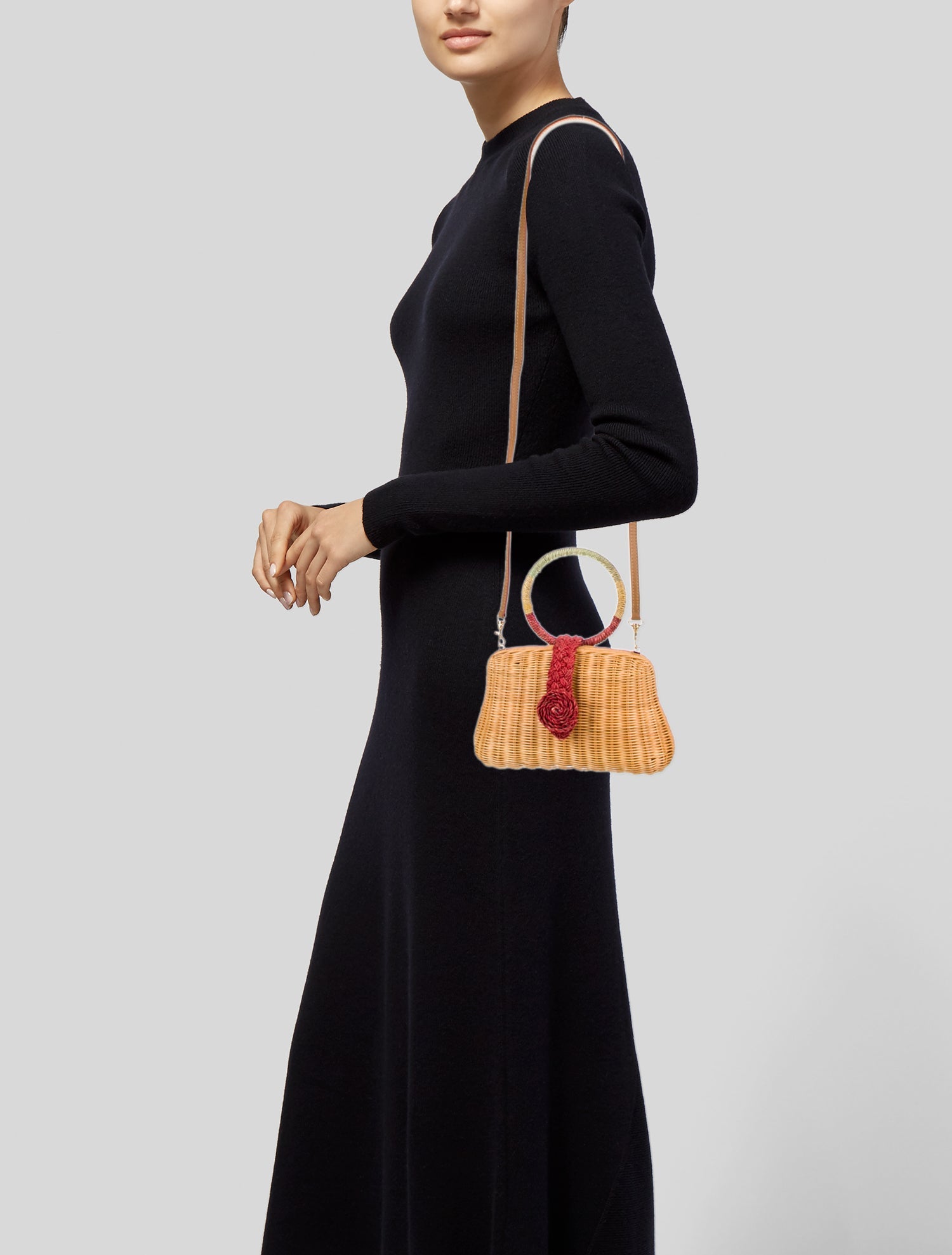 Serpui Wicker Top Handle Bag
