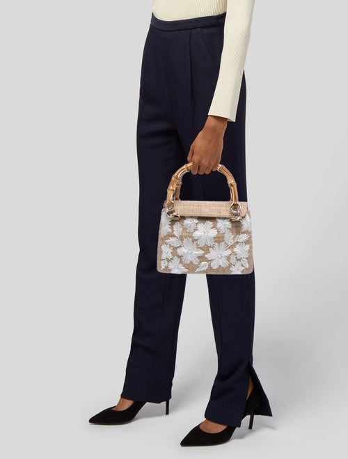 Serpui Raffia Top Handle Bag