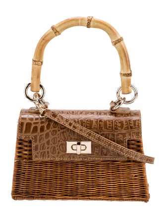 Serpui Wicker Top Handle Bag