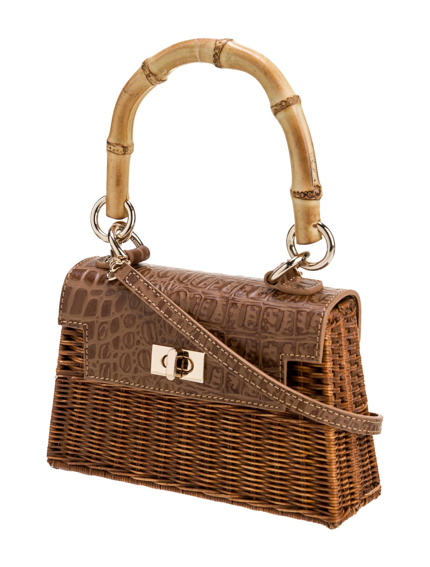 Serpui Wicker Top Handle Bag