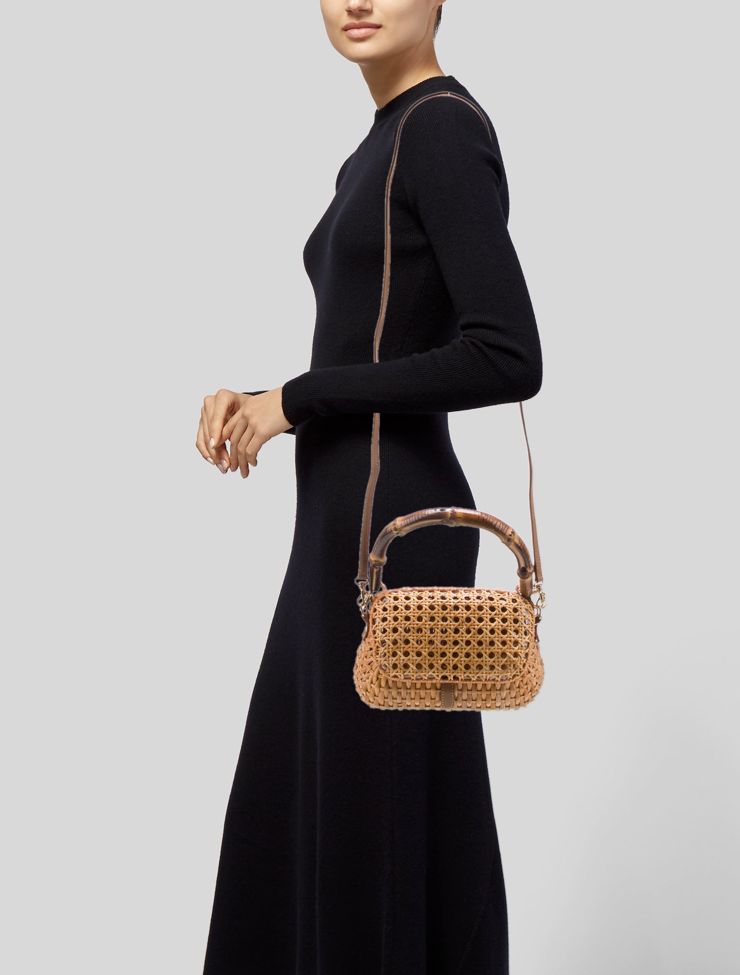 Serpui Wicker Top Handle Bag