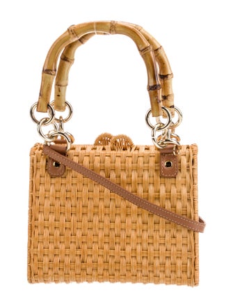 Serpui Raffia Top Handle Bag