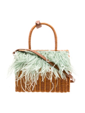 Serpui Rattan Top Handle Bag