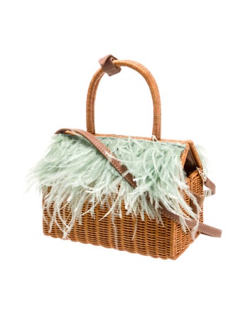 Serpui Rattan Top Handle Bag