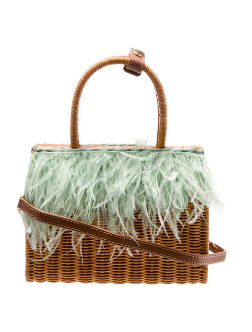 Serpui Rattan Top Handle Bag