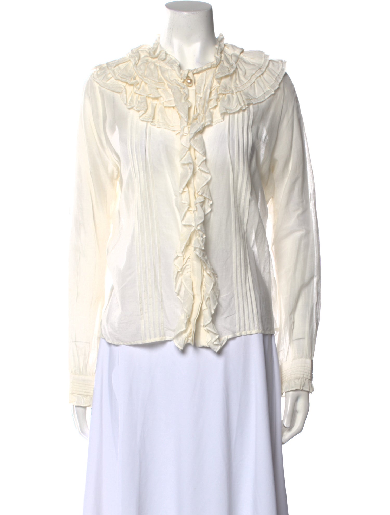 Pre-owned: Manoush Floral Blouse with Tie