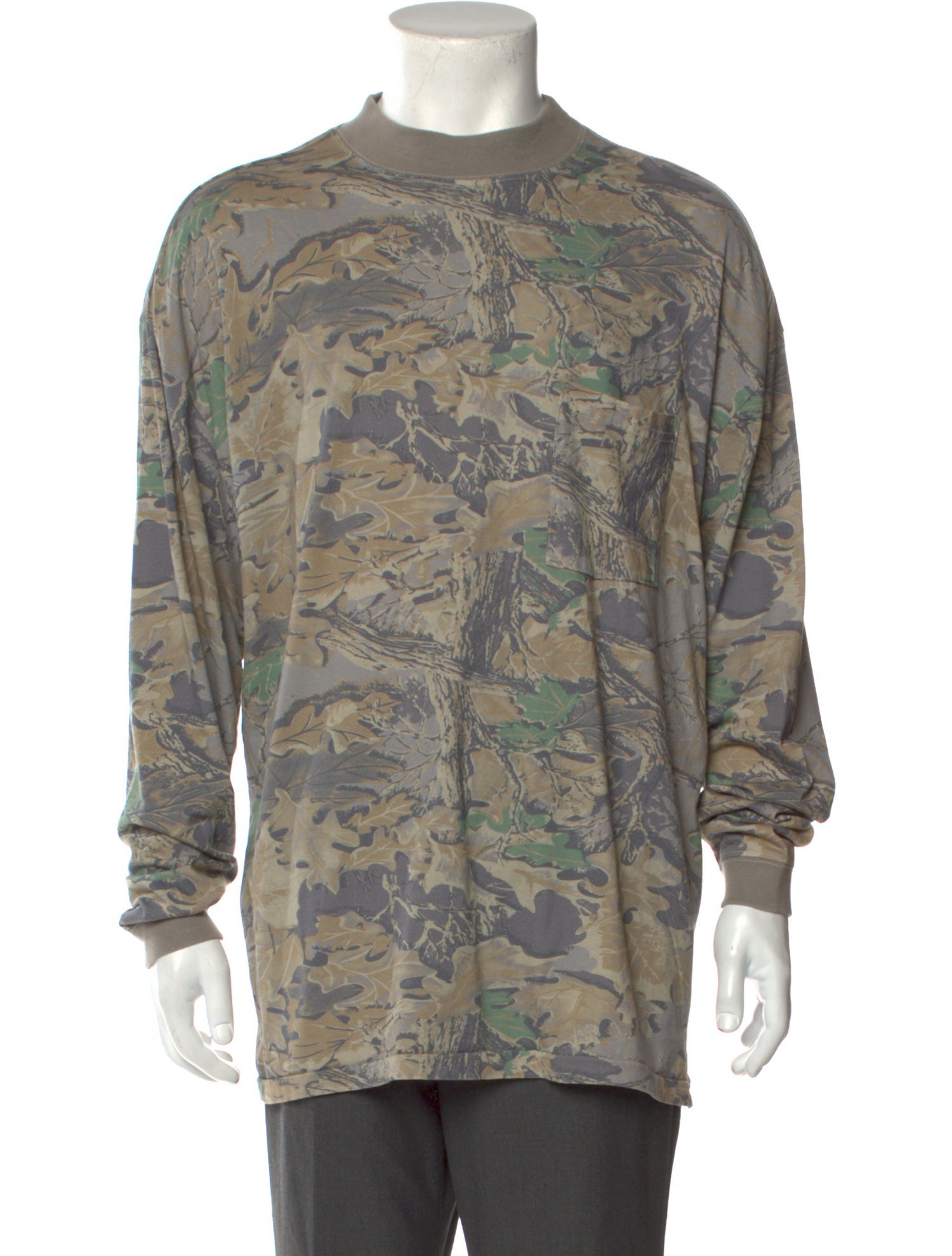 Season Printed Mock Neck T-Shirt w/ Tags