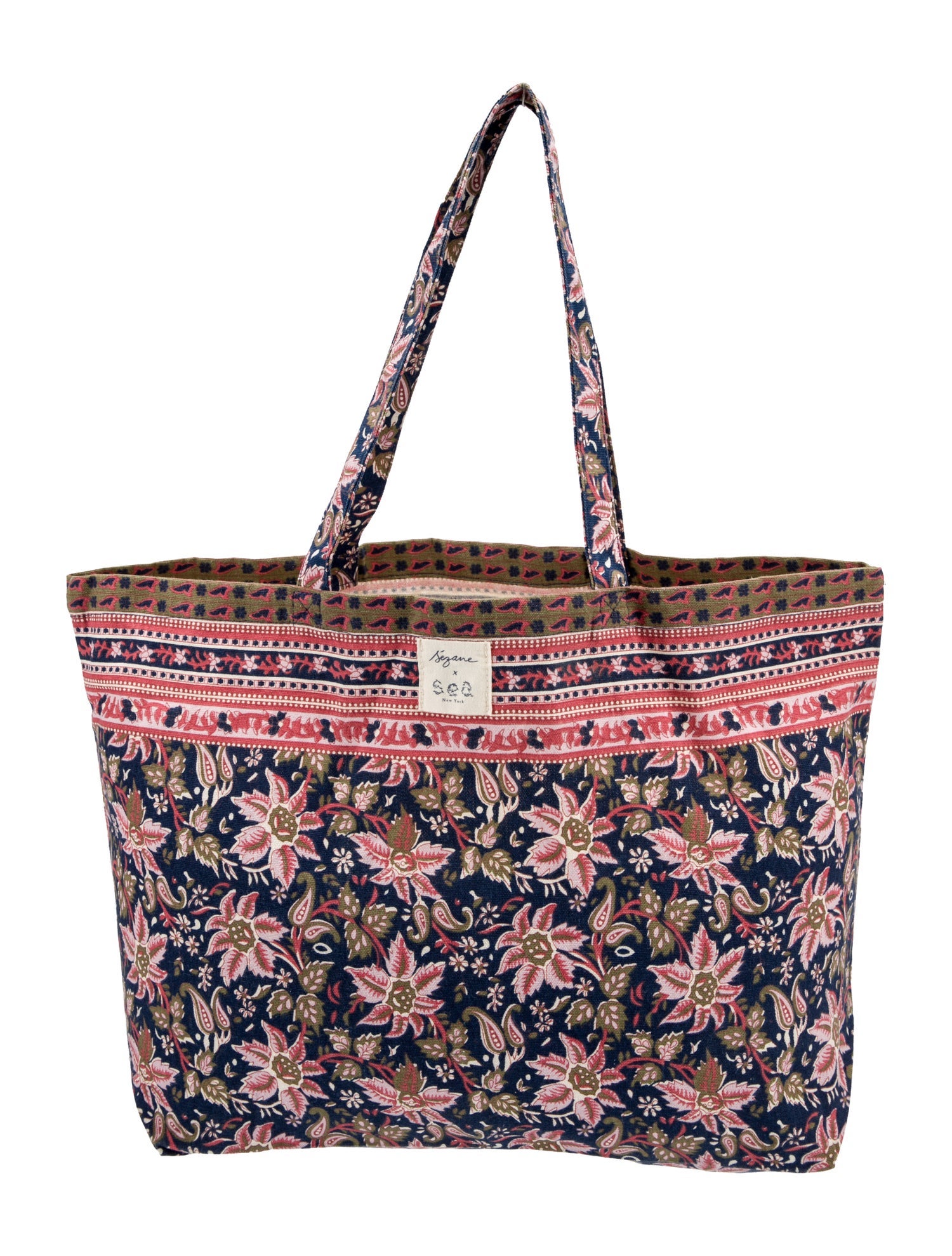 Sézane x Sea New York Patterned Canvas Tote - Pink Totes