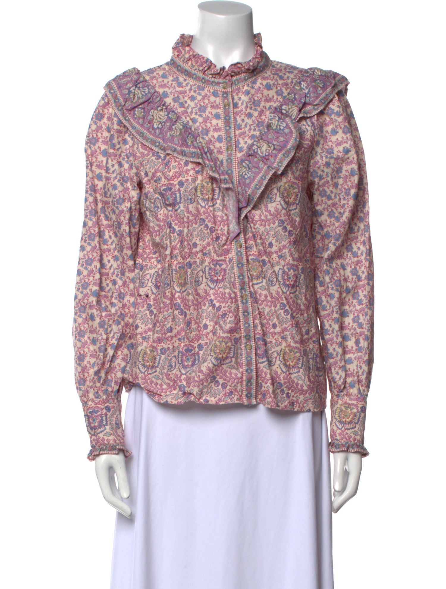 Sézane x Sea New York Printed Mock Neck Blouse