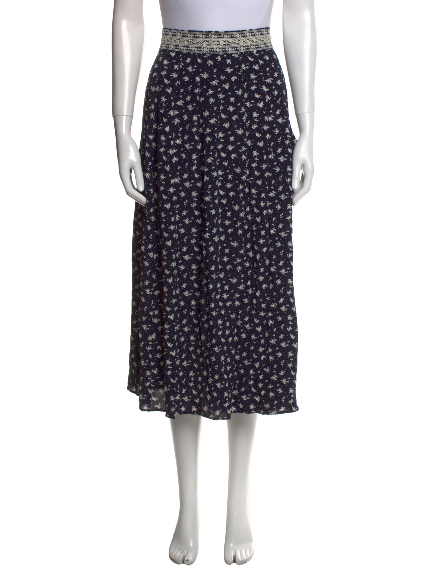 Sézane x Sea New York Floral Print Midi Length Skirt