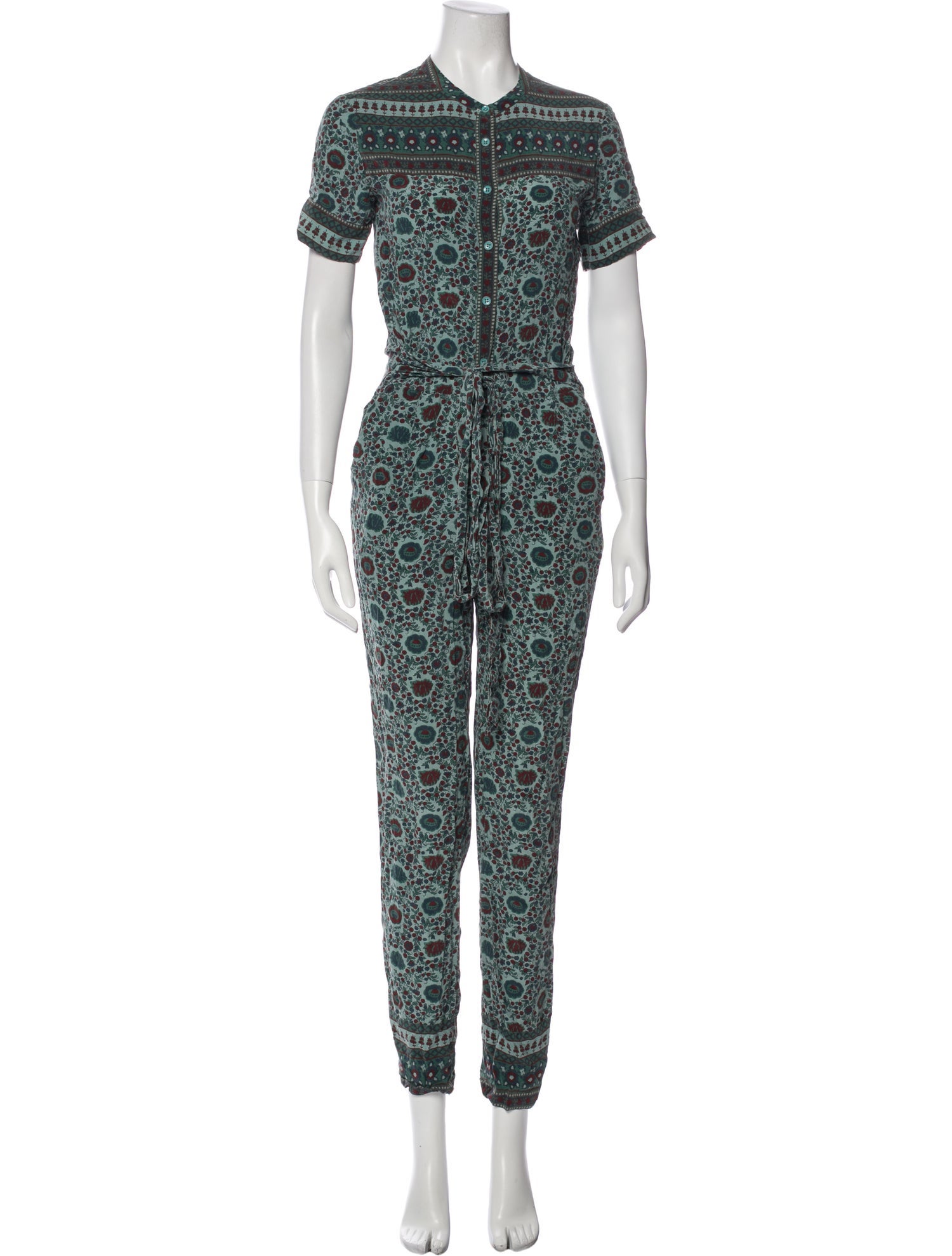 Sézane x Sea New York Silk Floral Print Jumpsuit