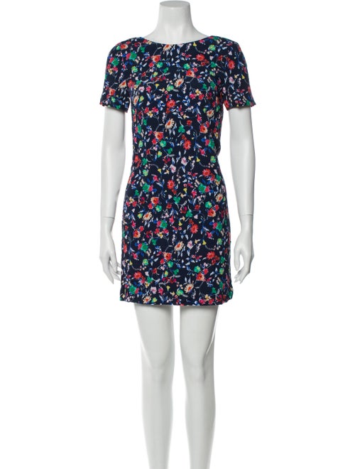 Sézane Floral Print Mini Dress Blue