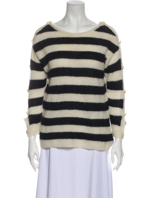 Sézane Striped Scoop Neck Sweater Blue