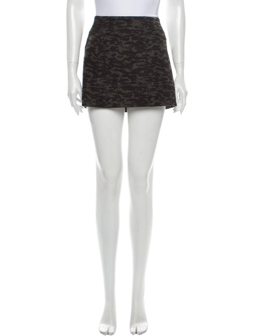 Sézane Printed Mini Skirt Green