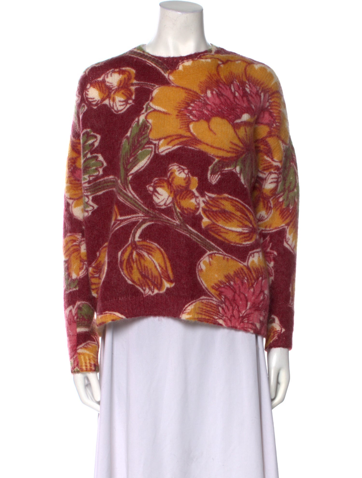Sezane x Inoui Editions Floral Print Crew Neck Sweater