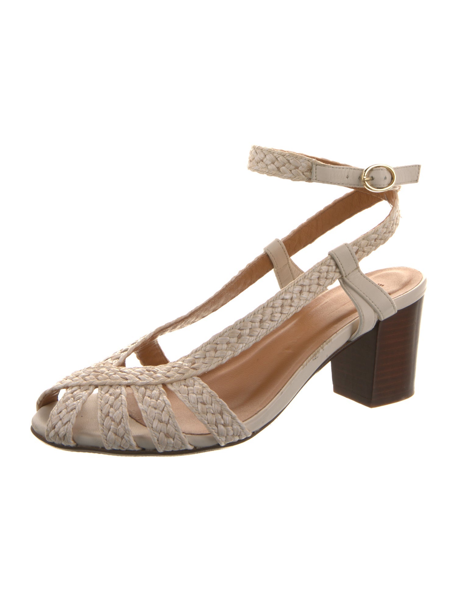 Sézane Leather Animal Print Sandals