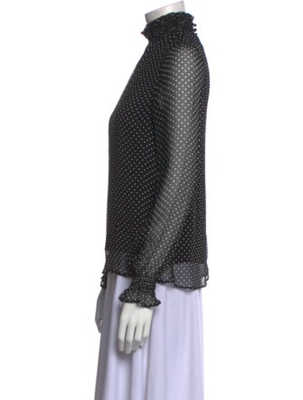 Sézane Silk Polka Dot Print Blouse