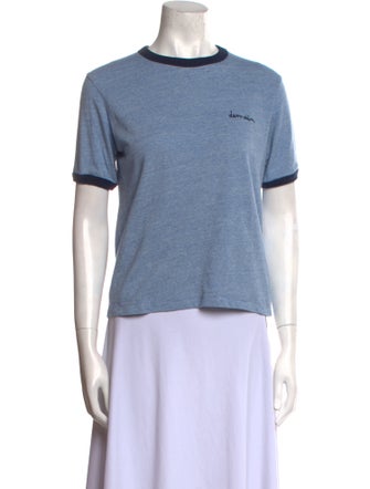 Sézane Colorblock Pattern Crew Neck T-Shirt