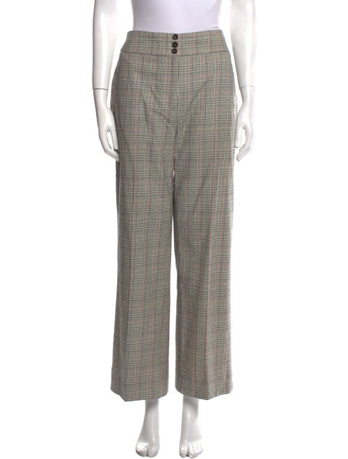 Sézane Plaid Print Wide Leg Pants