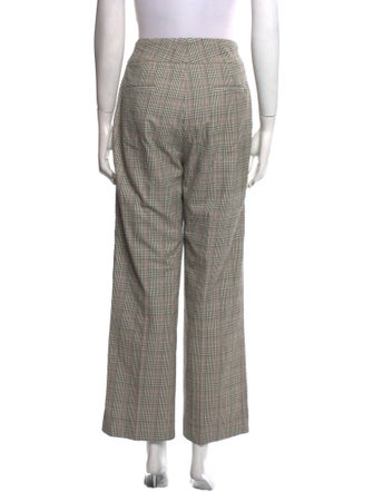 Sézane Plaid Print Wide Leg Pants
