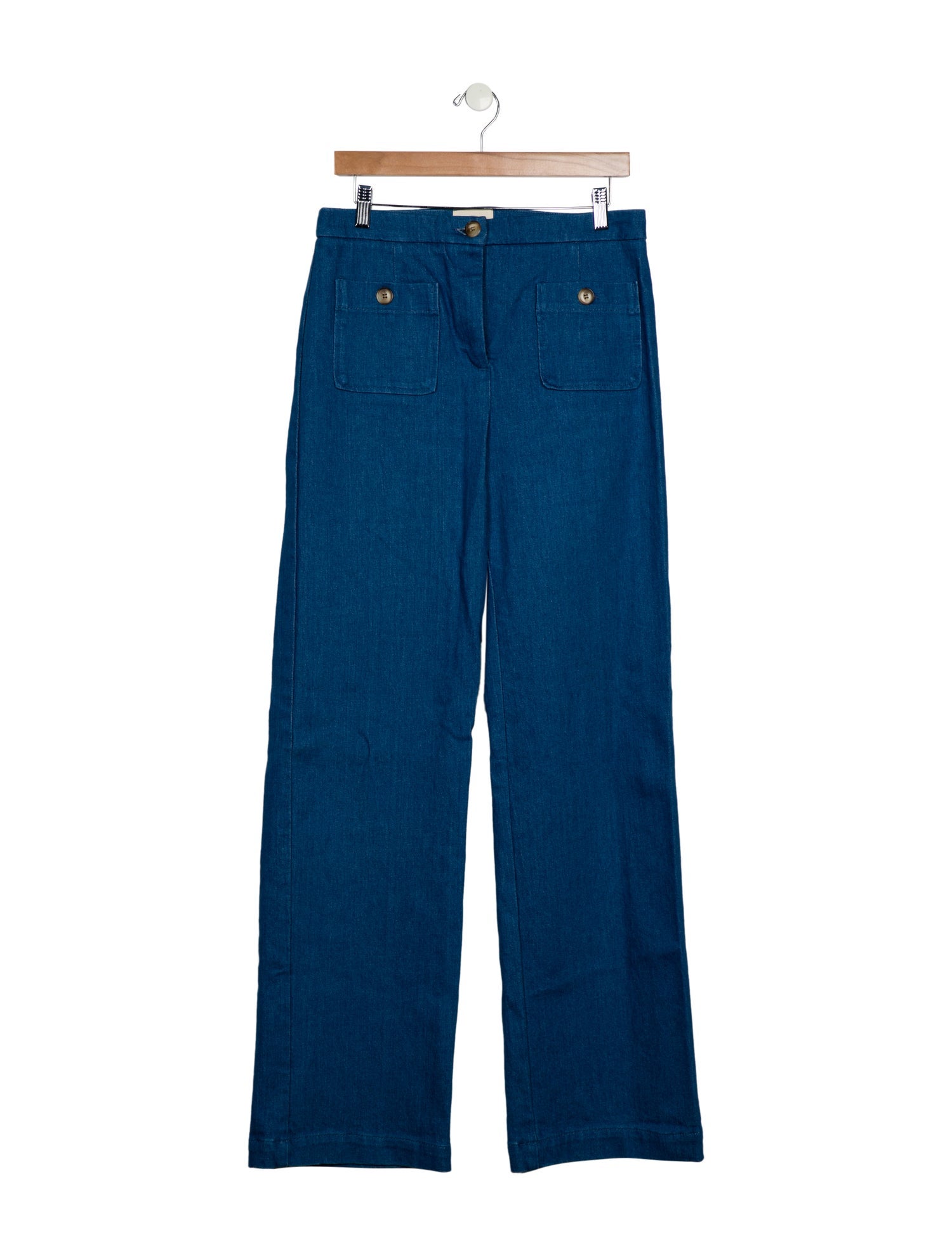 Sézane HighRise Wide Leg Jeans Blue, 12.25" Rise Jeans, Clothing