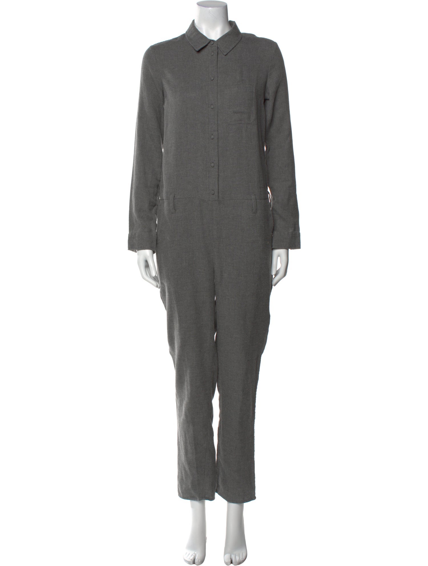 Sézane Cotton Long Sleeve Jumpsuit