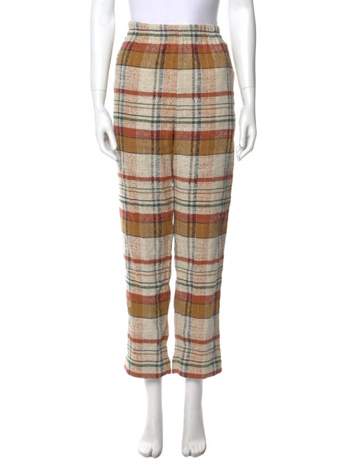 Sézane Plaid Print Straight Leg Pants