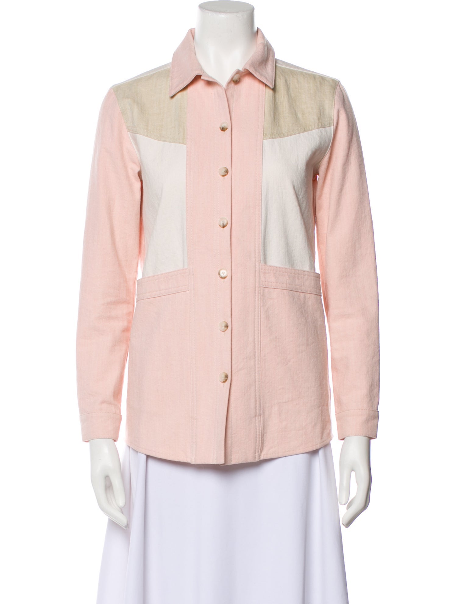 Sézane Colorblock Pattern Jacket