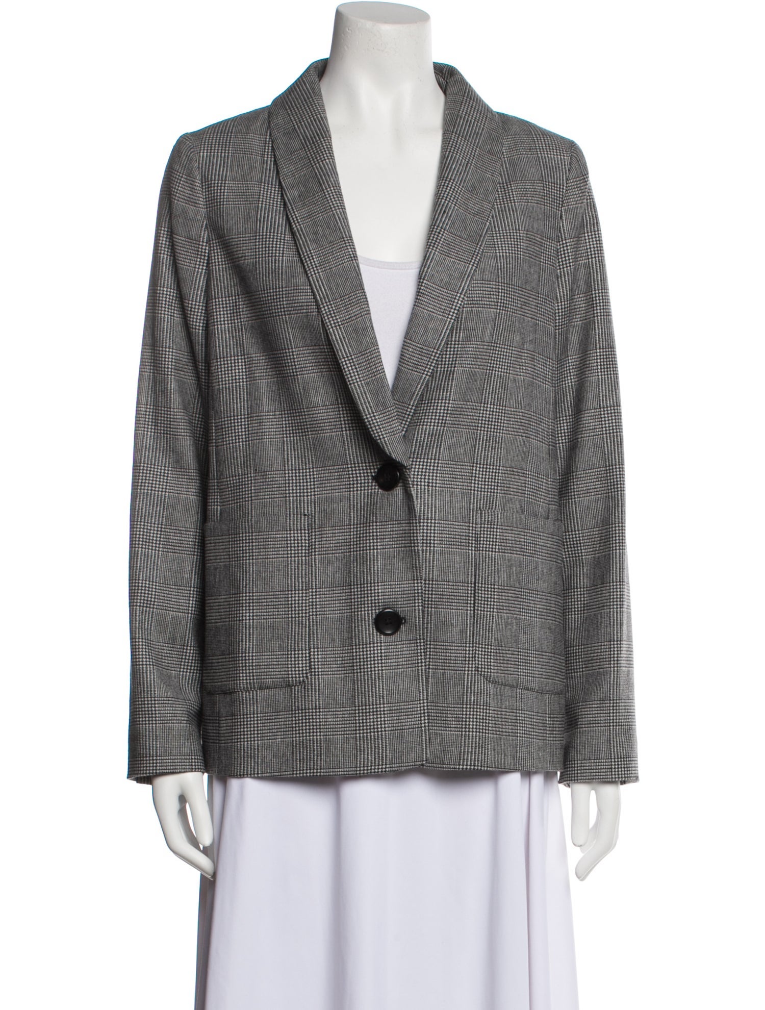 Sézane Plaid Print Blazer