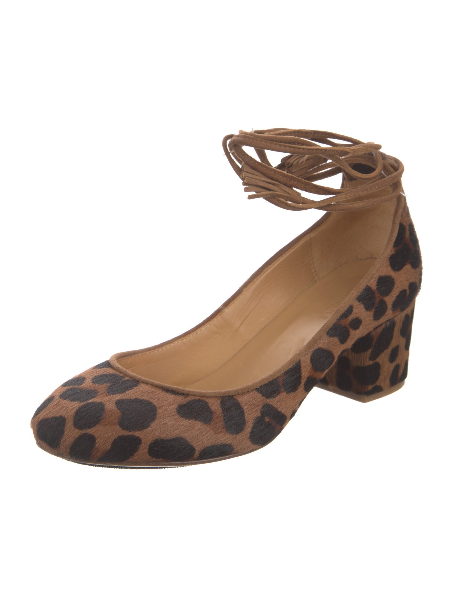 Sézane Ponyhair Animal Print Pumps