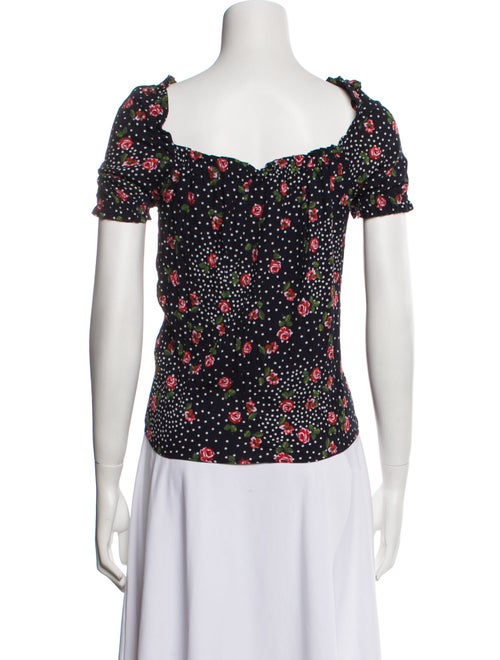 Sézane Floral Print Square Neckline Top