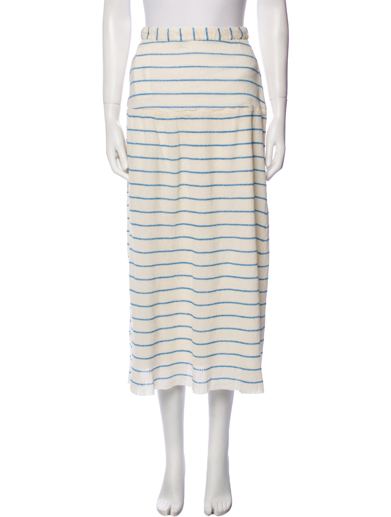 Sézane Striped Midi Length Skirt