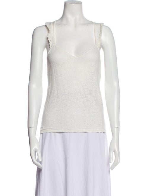 Sézane Linen V-Neck Top