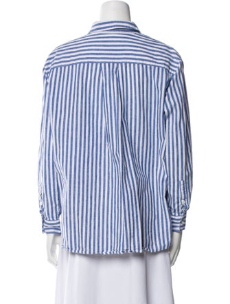 Sézane Striped Long Sleeve Button-Up Top