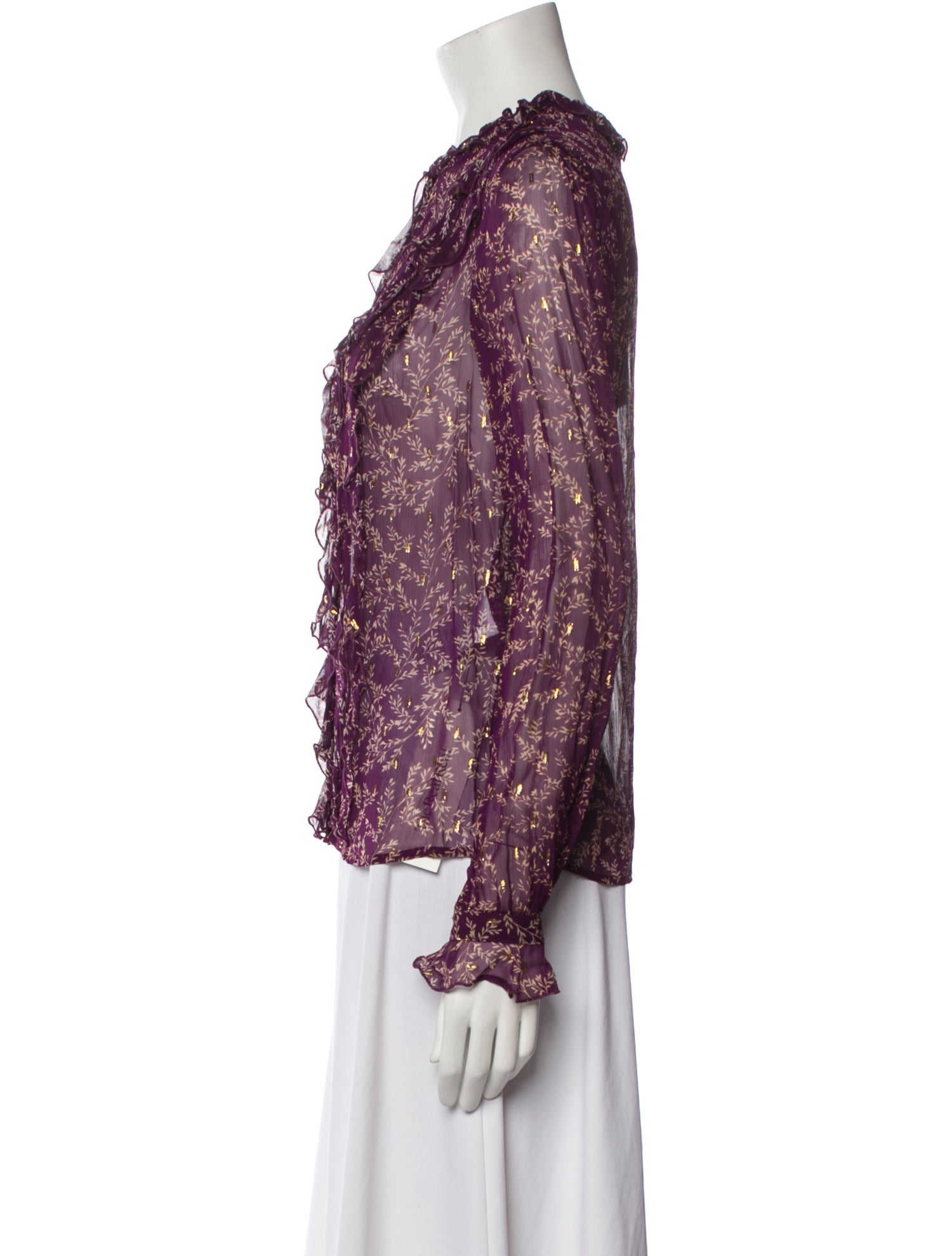 Sézane Floral Print Mock Neck Blouse w/ Tags