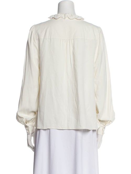 Sézane Silk Mock Neck Blouse
