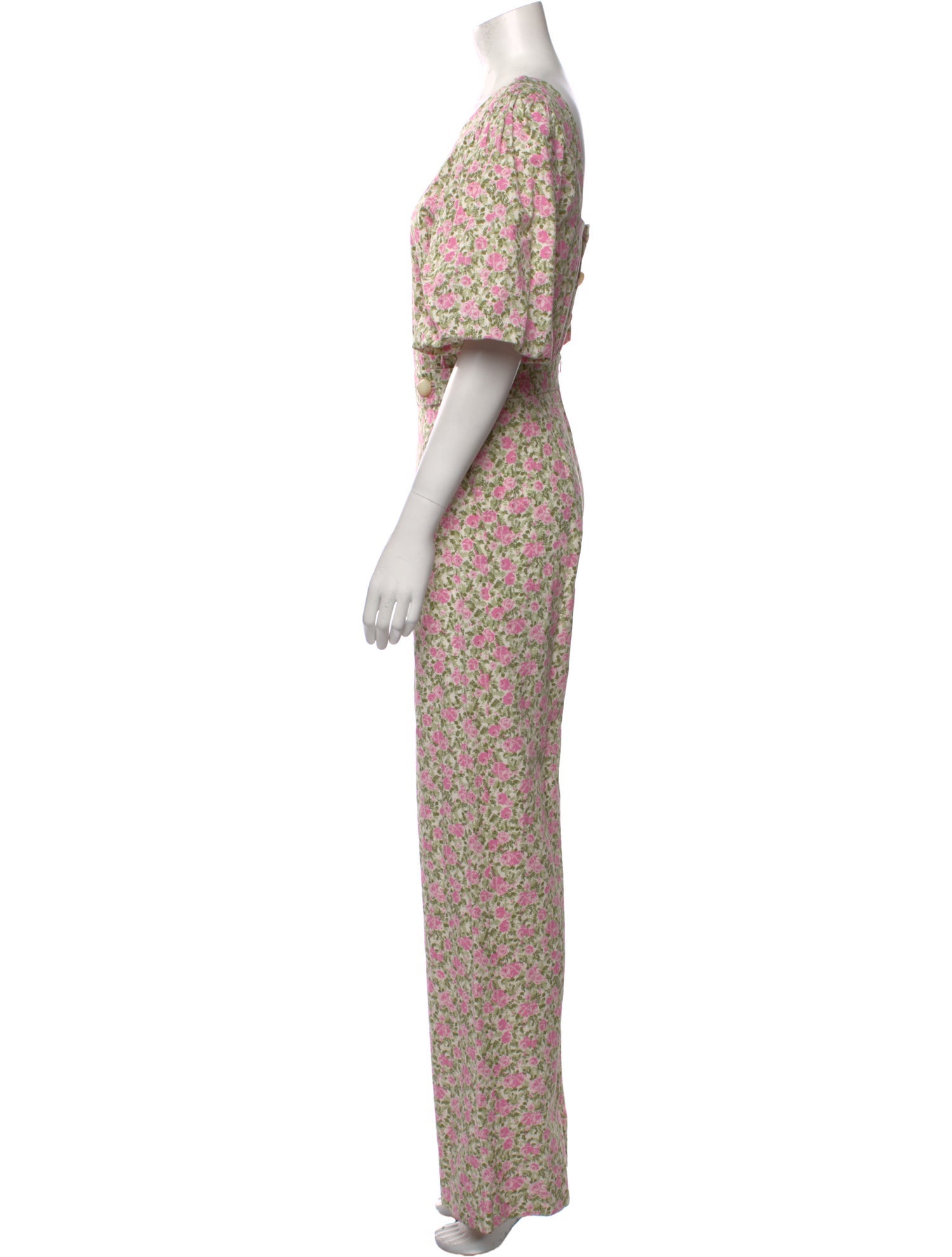 Sézane Floral Print Crew Neck Jumpsuit w/ Tags