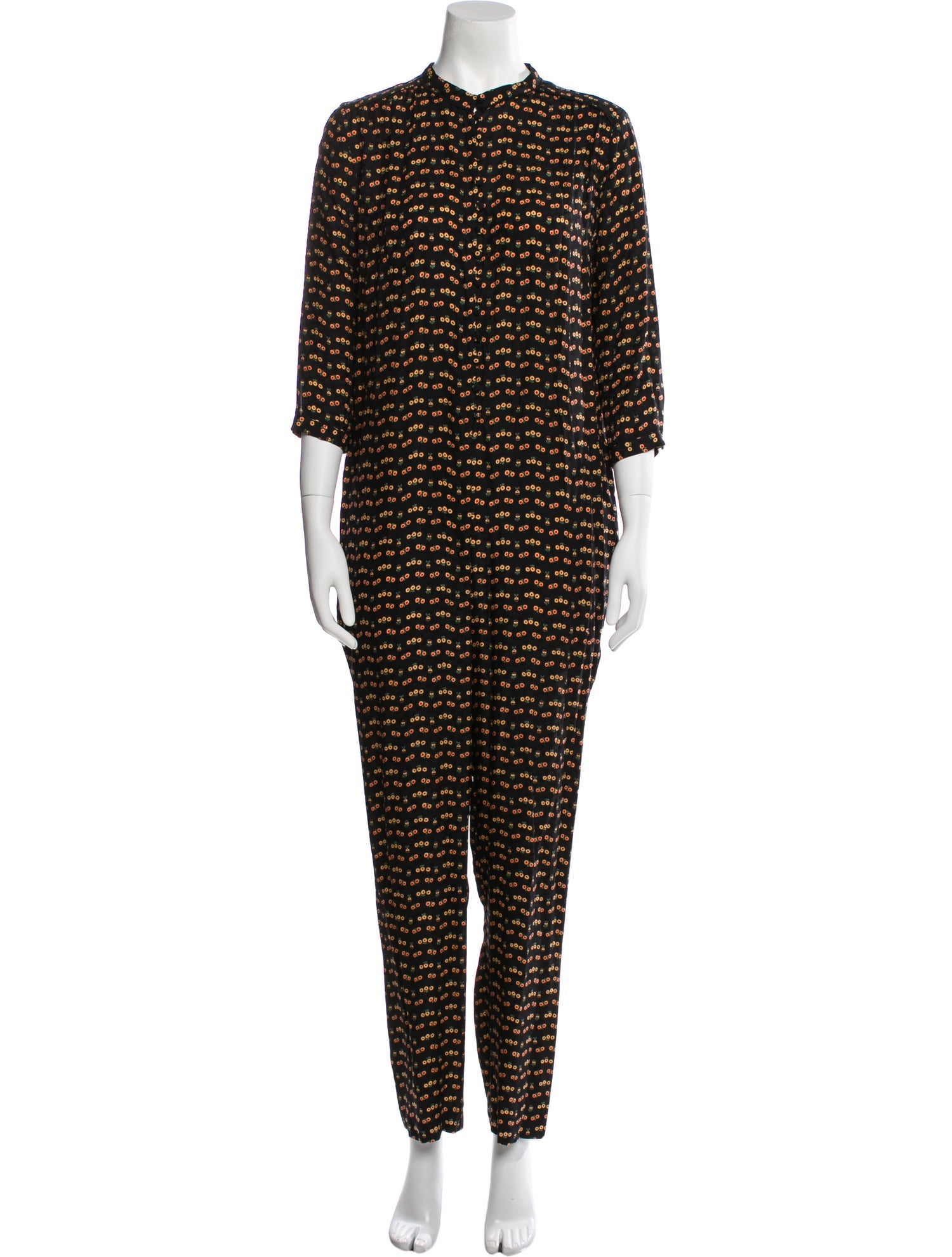 Sézane Silk Polka Dot Print Jumpsuit