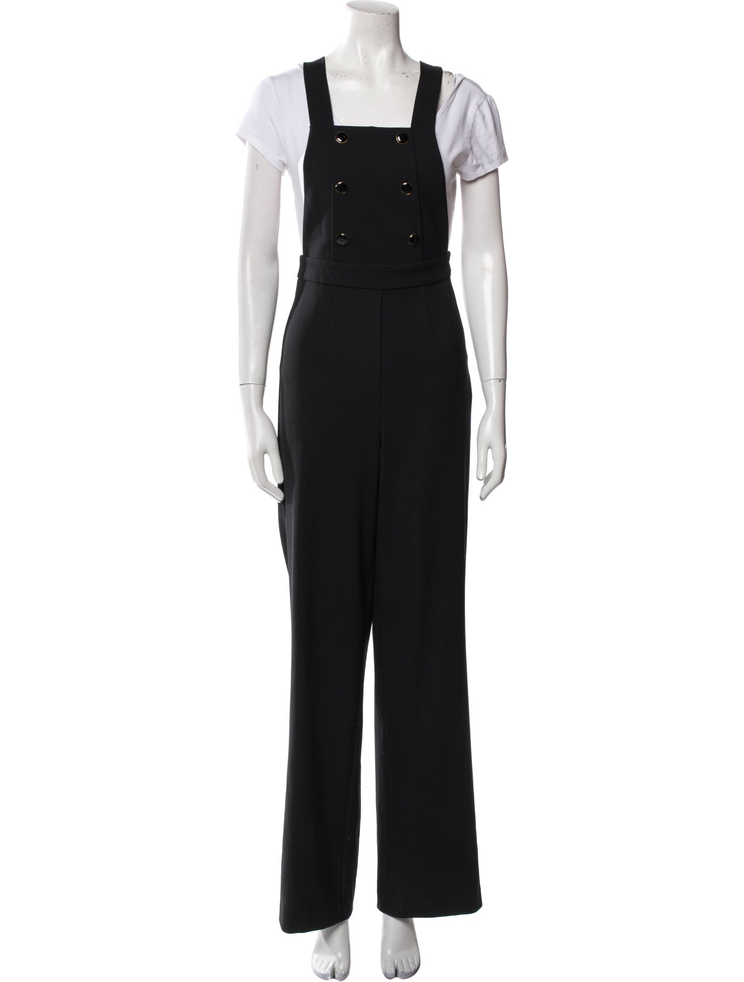 Sézane Wool Square Neckline Jumpsuit