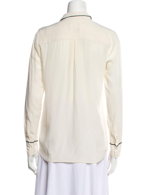 Sézane Silk Long Sleeve Button-Up Top