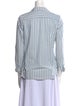 Sézane Striped Three-Quarter Sleeve Button-Up Top