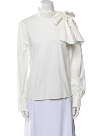 Sézane Mock Neck Long Sleeve Blouse